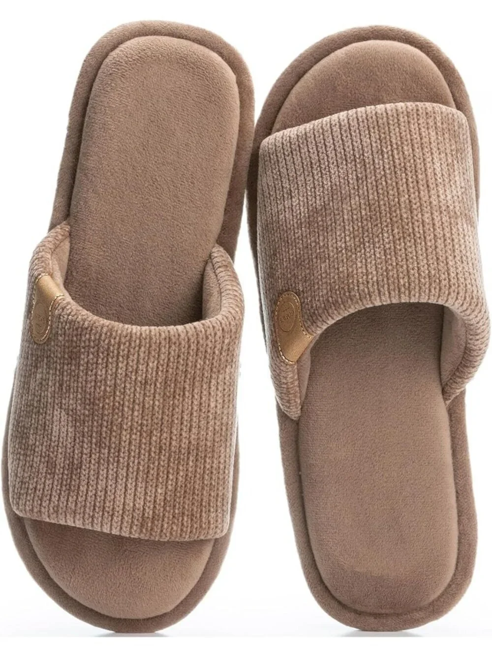 Men's Brown Cozy Memory Foam Slippers Indoor Outdoor Slip On House Shoes
